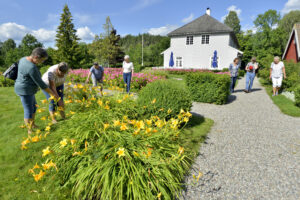 Bilde fra hagen til hovedgården i Eidsfoss. Foto.